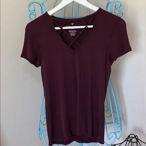 Dark red/purple top